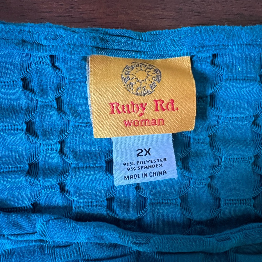 Ruby Rd. Teal Textured Tunic - Picture 2 of 4